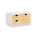 Produktbild: KESPER | Organizer mit 3 Schubladen, MDF & Bambus, Maße: 27 x 16 x 14 cm, Farbe: Weiß, Natur | 58960
