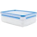 Produktbild: CLIP & CLOSE Aufschnittbox-System 1,0 Liter, 4-teilig, Dose transparent/blau, rechteckig