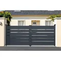 Produktbild: Doppelflügeltor aus Aluminium 3m VOGEL H.120cm grau - Dunkelgrau