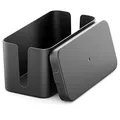 Produktbild: deleyCON Kabelmanagement Box Kabel Organizer Box Kabelkasten 23,5cm x 11,5cm x 11,5cm Robuster Kunststoff 2 Seitliche Kabelführungen Schutz und Sicherheit Schwarz
