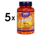 Produktbild: 5 x NOW Foods D-Ribose, 750mg - 120 vcaps (233,32 EUR/kg)