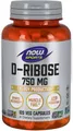 Produktbild: NOW FOODS, D-RIBOSE 750mg Energie Muskelgesundheit 120 Veg. Kapseln SUPER PREIS