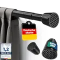 Produktbild: LOBUX® - Gardinenstange ohne bohren [schwarz, 260-350cm] – Teleskopstange Vorhang ausziehbar – Duschstange ohne bohren – Vorhangstange, Duschvorhangstange, Kleiderstange, Klemmstange Katzennetz