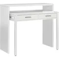 Produktbild: Usinestreet - Konsolentisch Billings, Schreibtisch Mit Ausziehbarer Platte, Pc-schreibtisch Mit 2 Schubladen, Cm 99x36h88, Weiß