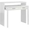 Produktbild: Usinestreet - Konsolentisch Billings, Schreibtisch Mit Ausziehbarer Platte, Pc-schreibtisch Mit 2 Schubladen, Cm 99x36h88, Weiß