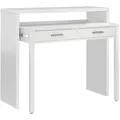 Produktbild: Usinestreet - Konsolentisch Billings, Schreibtisch Mit Ausziehbarer Platte, Pc-schreibtisch Mit 2 Schubladen, Cm 99x36h88, Weiß