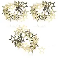 Produktbild: com-four® 3X Goldfarbene Girlande mit Sternen - Weihnachtsgirlande für Christbaumschmuck - Stern-Girlande für Adventskranz - je 2 m