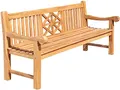 Produktbild: CLP Teak-Gartenbank Florida I Sitzbank Mit Ergonomischer Sitzfläche Aus Vollholz I Sitzhöhe: 44 cm, Farbe:Teak, Größe:220 cm