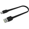 Produktbild: Green-Cell Ladekabel GC Matte, schwarz, 0,25m, USB-A auf USB-C, 18W Schnellladekabel
