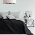 Produktbild: RESTILO Tagesdecke 240x260 cm Schwarz Silber Bettüberwürf zweiseitig Ultrasonic Steppung Polyester Softa