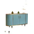 Produktbild: KAWOLA Sideboard MARIA Marmorplatte Kunstleder hellblau