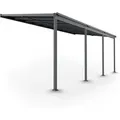 Produktbild: Terrassenüberdachung Borneo – Aluminium Terrassendach Mit Doppelstegplatten Sonnenschutz Pergola Überdachung Für Terrassen 6x3 M Anthrazit - Juskys