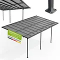Produktbild: Juskys Terrassenüberdachung Borneo 6x3 m – Aluminium Terrassendach mit Doppelstegplatten Sonnenschutz Wandmontage Überdachung für Terrassen An... - Grau