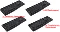 Produktbild: 4er Pack Logitech K120 Kabelgebundene Tastatur, Layout 2x DE, 1x UK, 1x FR