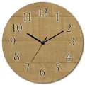 Produktbild: ARTLAND Wanddeko Wanduhr ohne Tickgeräusche aus Holz Funkuhr lautlos rund Ø 30 cm Holz hell U1UM Abstrakt Muster