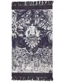 Produktbild: Teppich Viskose violett/weiß orientalisches Muster 80 x 150 cm Fransen Akarsu