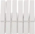 Produktbild: Glorex Bastelnaturmaterial Glorex Holzklammern weiß 7,4 x 1,0 cm 6 Stück