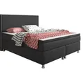 Produktbild: Inter Handels Boxspringbett King Size 180x200 - Boxspringbett aus Webstoff Anthrazit - Grau