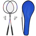 Produktbild: KH Federball Set Badminton Schläger Set 2-4 Spieler für Erwachsene Kinder, leicht und stabil, Schläger, Federbälle und Tragetasche im Lieferumfang