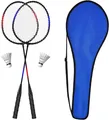 Produktbild: KH Federball Set Badminton 2x Schläger, 2x Federbälle, für Erwachsene & Kinder