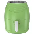 Produktbild: TurboTronic/Digitale Heißluftfritteuse / 3,5L / schwarz, grün. türkis / 1200W / Airfryer mit Timer bis 60 Minuten, 50-200°C, LED-Display, Retro-Design (Green)