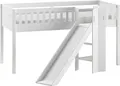Produktbild: Vipack Hochbett Scott (Made in Europe) m. Rollrost, LF 90x200 cm, Kiefer weiß lackiert, mit oder ohne Rutsche