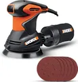 Produktbild: WORX Exzenterschleifer 300W 125mm | WX 652.1 | Staubabsaugung und Staubsaugerbeutel, Klettverschluss-System, ergonomisches Design, kompakt und leicht