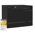 Produktbild: Exquisit Tischgeschirrspüler GSP206-030D schwarz | Spülmaschine 55 cm freistehend | Kleiner Geschirrspüler 6 Maßgedecke | Tischspülmaschine LED Display