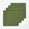 Produktbild: HOMESCAPES Stoffservietten olivgrün, 4er-Set Servietten mit Hohlsaum 45x45 cm, Tischservietten aus 100% Baumwolle, waschbar & wiederverwendbar