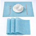 Produktbild: Tischsets Abwaschbar - Platzsets aus PVC, rutschfest und Waschbar - Platzdeckchen - Tischunterlage, Platzset, Tischuntersetzer für Esszimmer, Küche und Restaurant (Blau Mix, 4er Set)