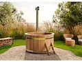 Produktbild: FinnTherm Holz Badefass Bergen, Hot Tub Ø 180 x 110 cm, inkl. Edelstahl-Ofen 22 kW und Einstiegsleiter, 5-6 Personen, Schwimmbecken, Badebottich, Sprudelbad