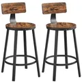 Produktbild: Vasagle Barhocker LBC076B01, mit Lehne, 62,5cm Sitzhöhe, Holz, vintage braun, 2 Stück