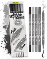 Produktbild: Brush-Pen Set Calli.Brush Grey I 5 Double-Tip Pinselstifte mit Kalligrafie-Sp...