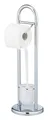 Produktbild: WENKO Stand WC-Garnitur Mod. Siena, Ständer für Toilettenpapier & Toilettenbürste, WC-Papierhalter, stehender Rollenhalter inkl. Bürste, Stahl, Ø 19 x 63 cm, Chrom
