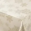 Produktbild: BEAUTEX Lurex Tischläufer Tischband, Silber oder Gold glänzend, Weihnachtstischdecke (Eckig 40x150 cm, Schnee Creme-Gold)