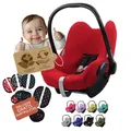 Produktbild: Frottee Sommerbezug [Schonbezug für Babyschale] Autositz kompatibel mit Maxi Cosi Cabrio Fix + GRATIS Gurtpolster (rot + GP)