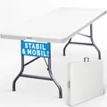 Produktbild: DeubaXXL DE Klapptisch Weiß Kunststoff 183x76cm 100082