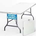 Produktbild: Klapptisch Weiß Kunststoff 183x76cm