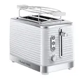 Produktbild: Russell Hobbs Toaster [für 2 Scheiben] Inspire Weiss mit hochwertiger Hochglanz-Struktur (extra breite Toastschlitze, inkl. Brötchenaufsatz, 6 Bräunungsstufen + Auftau- & Aufwärmfunktion) 24370-56