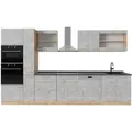 Produktbild: Vicco R-Line Küchenzeile Beton/Goldkraft Eiche 350 cm AP Anthrazit ohne E-Geräte