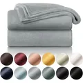Produktbild: Blumtal Kuscheldecke Flauschig Fleecedecke - Decke Sofa ® , Sofadecke, Kuscheldecke Kinder, Blanket, Tagesdecke & Wohndecke, 130x150 cm, Grau - Grau
