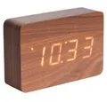 Produktbild: Karlsson Uhr Wecker Square Dark Wood Veneer White LED (15x4,8x10cm)