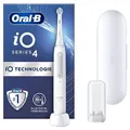 Produktbild: Oral-B iO Series 4 Elektrische Zahnbürste — Electric Toothbrush, Inkl. 1 Aufsteckbürste, Magnet-Technologie, Reiseetui — 4 Putzmodi für Zahnpflege, Zahnbürste Elektrisch, Designed by Braun, Weiß