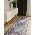 Produktbild: benuta Teppich George, rechteckig, Höhe: 5 mm, Vintage-Look, Kurzflor, Teppich Wohnzimmer, Schlafzimmer, Waschbar blau rechteckig | 80 cm x 240 cm x 5 mm