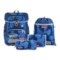Produktbild: Step by Step Schulranzen-Set Cloud Reflect „Rocket Novo“ 5-teilig, blau, ergonomischer Tornister mit Reflektoren, höhenverstellbar mit Hüftgurt für Kinder ab der 1. Klasse, 19L