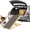 Produktbild: Holz-Hunderampe Katzen Rampe, 70cm Lang Hölzerne Hundetreppe für Bett oder Sofa, für Auto Höhenverstellbar Hunderampe Für Auto Für Großen Hund Haustier Rampe