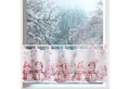 Produktbild: heimtexland Scheibengardine Weihnachten Deko Gardine Bistro Weihnachtsgardine (1 St), Schlaufen, transparent, Voile, 45x120 cm I Schneemann rosa I Fensterdeko Winter Advent
