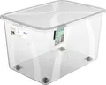 Produktbild: Rotho Aufbewahrungsbox Lona mit Rollen und Deckel 50 L transparent