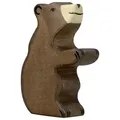 Produktbild: Holztiger 80186 Braunbär klein sitzend 8,5 cm Holzfiguren Serie Wildtiere