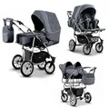 Produktbild: Zwillingskinderwagen 3 in 1 City Twin inkl. Autositze - 15 Teile - in 19 Farben